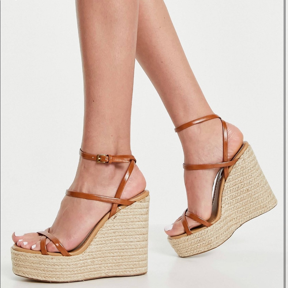 Topshop Willa wedge sandal in brown